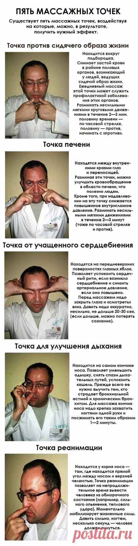 5 массажных точек на лице