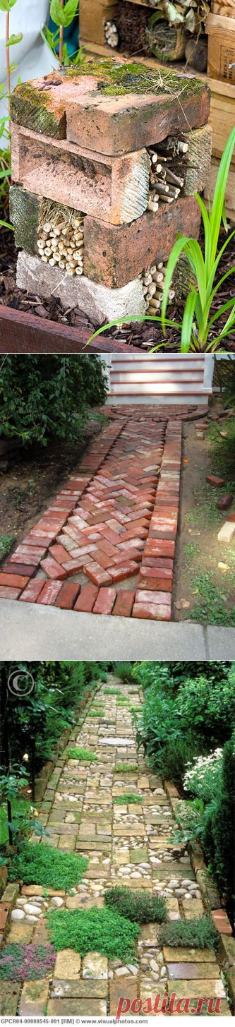 20+ чудесных кирпичных дорожек и других способов использования кирпича, которые украсят ваш сад