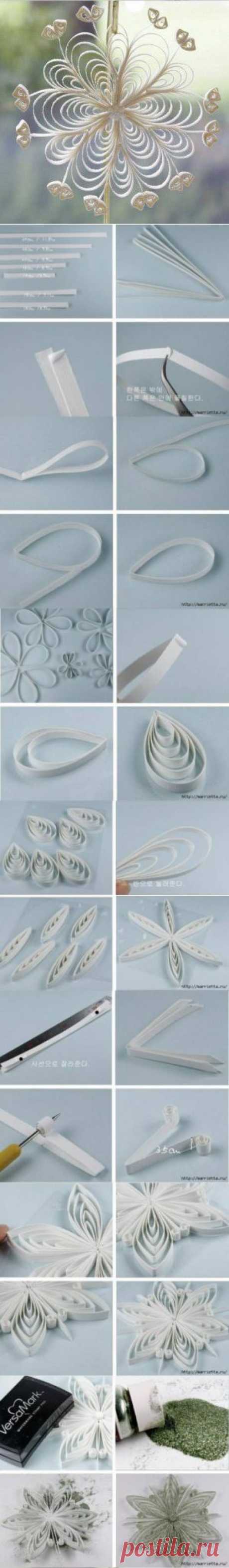 Quilling snowflakes, Christmas snowflakes with their hands | Все о рукоделии: схемы, мастер классы, идеи на сайте labhousehold.com