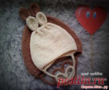Вязание спицами. Анатомическая шапочка для новорожденного.