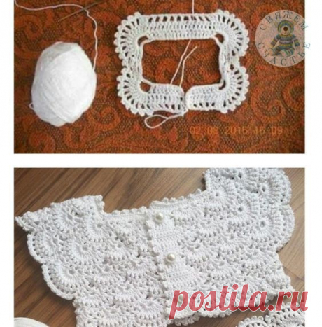 ПЛАТЬЕ С АЖУРНОЙ ВЯЗАНОЙ КОКЕТКОЙ КРЮЧКОМ