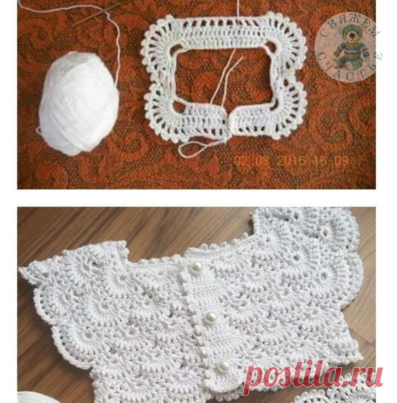 ПЛАТЬЕ С АЖУРНОЙ ВЯЗАНОЙ КОКЕТКОЙ КРЮЧКОМ