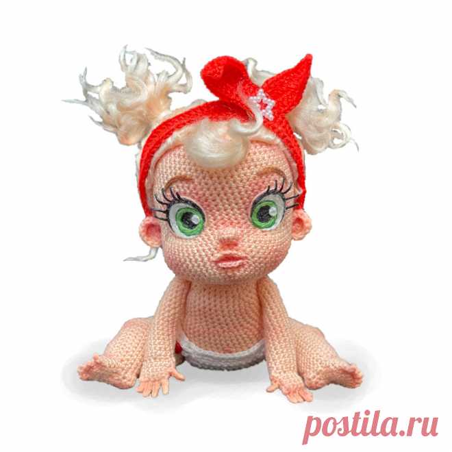 PDF Пупс крючком. FREE crochet pattern; Аmigurumi doll patterns. Амигуруми схемы и описания на русском. Вязаные игрушки и поделки своими руками #amimore - маленькая кукла, пупс, куколка, пупсик, мальчик, девочка.