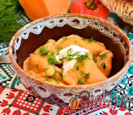 Вареники с картофелем из тыквенного теста фото рецепт приготовления