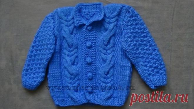 Детская кофточка, вязаная спицами