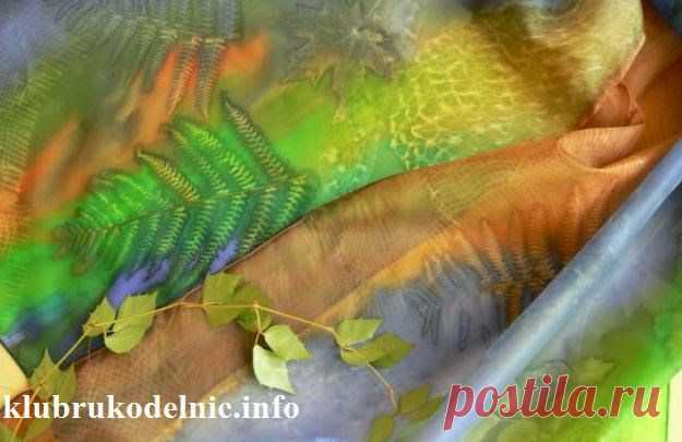 Хотите красивый и оригинальный платок, украшенный силуэтами разных растений и кружев? Попробуйте украсить его с этим мастер-классом.