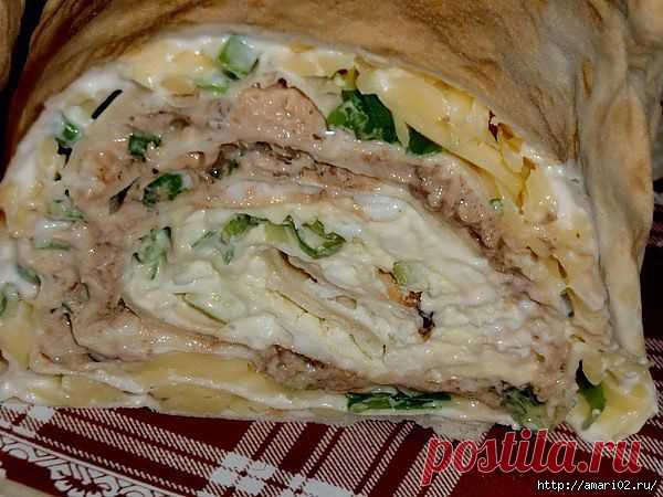 Закусочный рулет" Мимоза"..