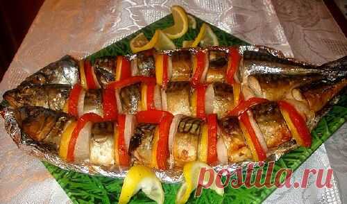 Запеченная скумбрия в духовке - Простые рецепты Овкусе.ру