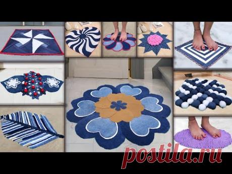10 Jeans Doormat Making at Home || Old Clothe Reuse Recycle Ideas || Doormat
