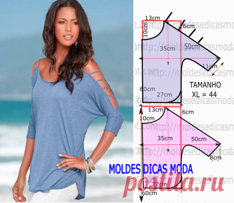 blusa manga morcego- Moldes Moda por Medida