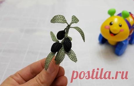 ZEYTİN DALI TESPİH BAŞI VE BROŞ İĞNE OYASI TARİFİ | Nazarca.com