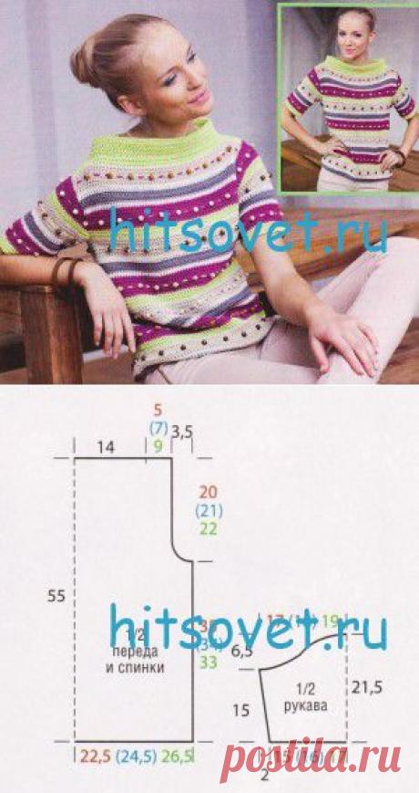 Вязание пуловера крючком | Хитсовет