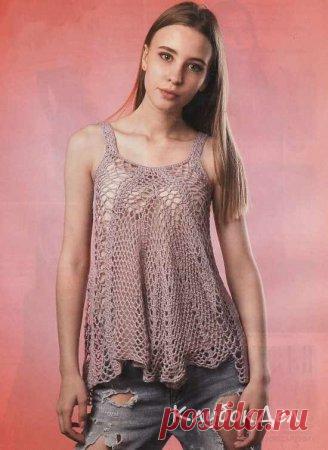 Расклешенный топ крючком. Вязание для женщин, схемы и описание
