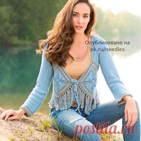 Болеро с бахромой спицами