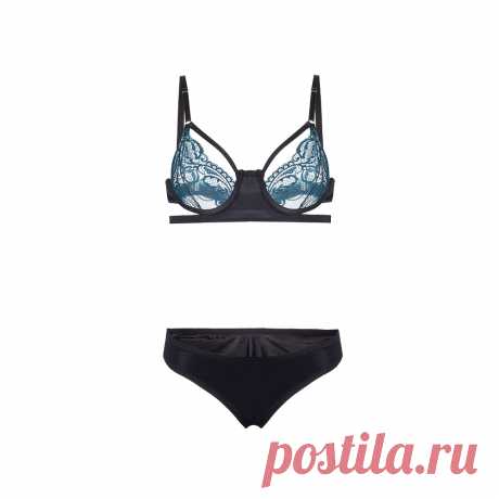 Комплект из микрофибры, чашечка из  кружева на косточках. Кружево доступно в бордовом,  красном и черном цветах.