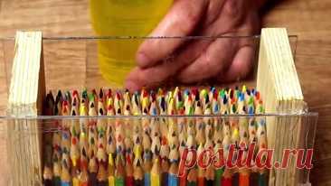 Делаем лампу из карандашей! Вы этого точно еще не видели! | Мастерская Бруно | Дзен