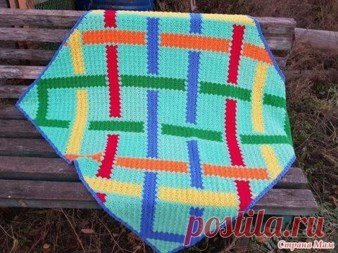 Плед с2с крючком с 3D узором