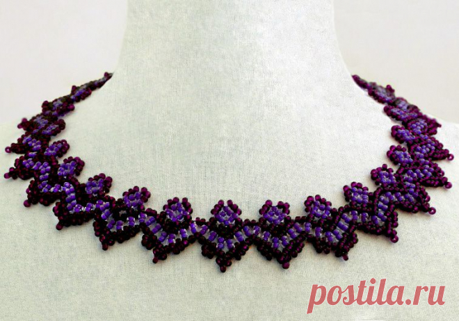 Колье из бисера «Queen of Violet» | Все о рукоделии: схемы, мастер классы, идеи на сайте labhousehold.com