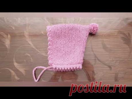 Вязание детской шапочки спицами- МК для начинающих. - YouTube