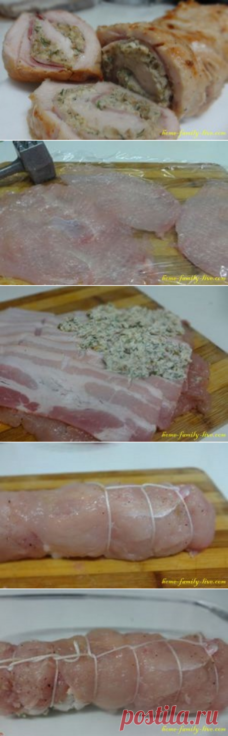Рулет из куриного филе - пошаговый рецепт с фотоКулинарные рецепты