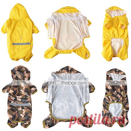 Собака Дождевик Одежда для собак Водонепроницаемый Спорт Сплошной цвет Желтый Красный Синий Камуфляж цвета 5520349 2017 – €482.83