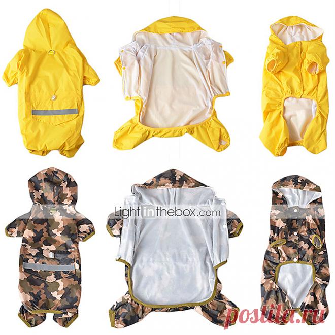 Собака Дождевик Одежда для собак Водонепроницаемый Спорт Сплошной цвет Желтый Красный Синий Камуфляж цвета 5520349 2017 – €482.83