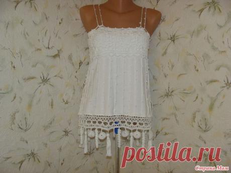 Летний топ а-ля Chanel с вязаными элементами - Платья, туники, топики - Схемы вязания - Авторский проект Натальи Грухиной