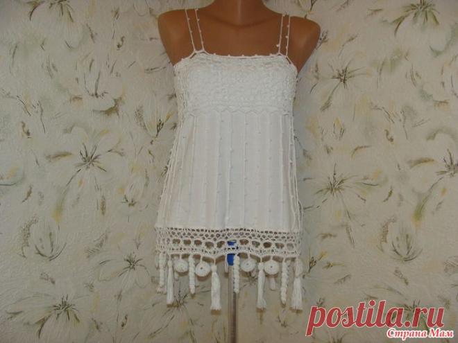 Летний топ а-ля Chanel с вязаными элементами - Платья, туники, топики - Схемы вязания - Авторский проект Натальи Грухиной