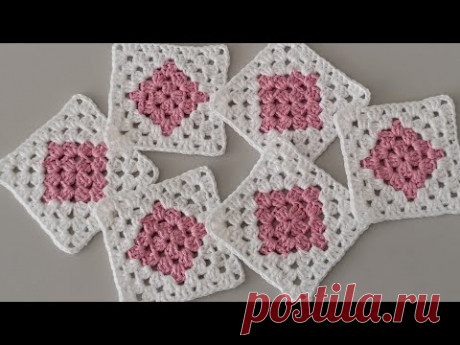 «Урок по вязанию крючком «Бабушкин квадрат» для начинающих | Научитесь легко вязать крючком!»