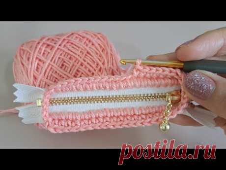 DIY Tutorial - How to crochet mini coin purse with zipper