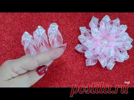 DIY/МК А сможете ли вы сделать такие лепестки? Пышные Бантики из органзы к выпускному. Organza bows.