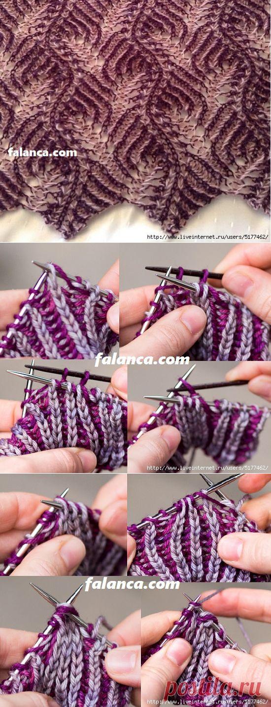 Двухцветный узор спицами