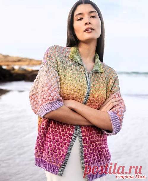 Жакет im Punktmuster от Lana Grossa. Спицы. - ВЯЗАНАЯ МОДА+ ДЛЯ НЕМОДЕЛЬНЫХ ДАМ - Страна Мам