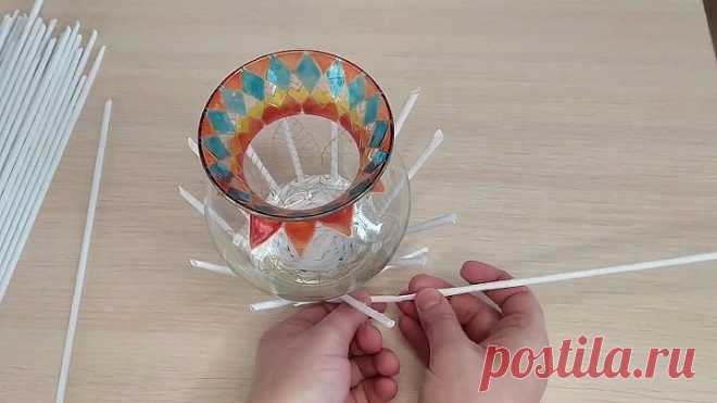 Корзиночка из бумажных трубочек своими руками!