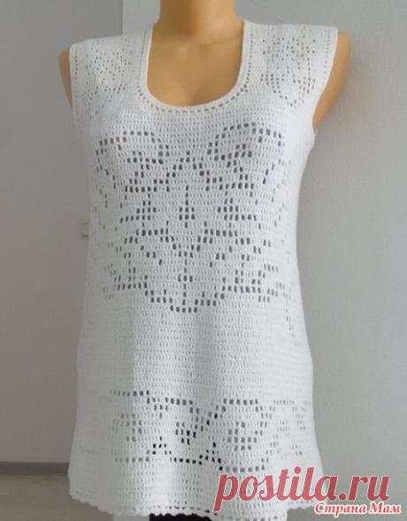 Филейный белый топ "Сухоцветы от Валентино" от Ангелина 770