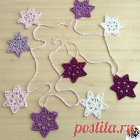Вяжем разнообразные звездочки