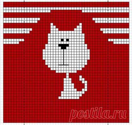 Схемы котов спицами