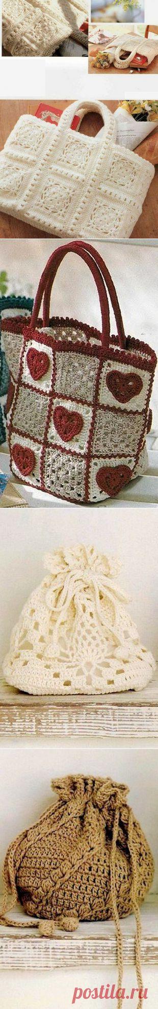 7 ОЧАРОВАТЕЛЬНЫХ ЛЕТНИХ СУМОЧЕК, СВЯЗАННЫХ КРЮЧКОМ (+СХЕМЫ).