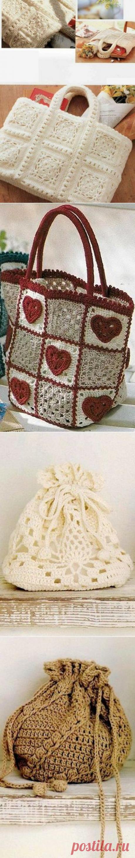 7 ОЧАРОВАТЕЛЬНЫХ ЛЕТНИХ СУМОЧЕК, СВЯЗАННЫХ КРЮЧКОМ (+СХЕМЫ).