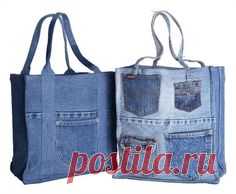 for old blue jeans  TASSEN VAN EEN OUDE SPIJKER BROEK