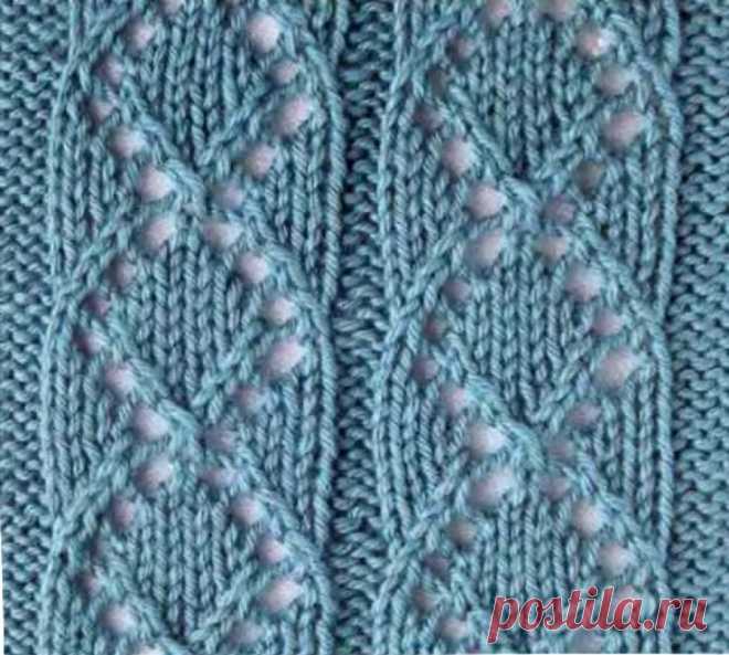 Ажурный узор спицами 38 — Shpulya.com - схемы с описанием для вязания спицами и крючком