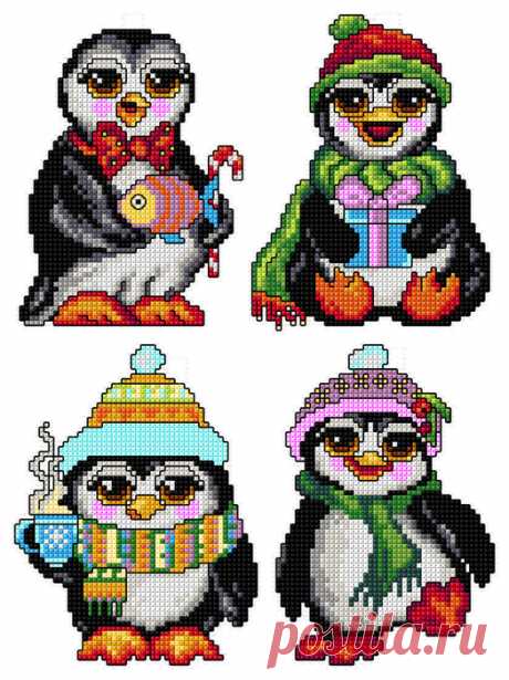 Christmas penguins 157CS Counted Cross-Stitch Kit — Wizardi