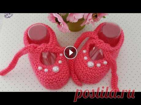 Пинетки-туфельки спицами/booties knitting/Stiefeletten stricken Ссылка на инстаграм : Ссылка на интернет магазин:...