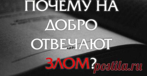 ПОЧЕМУ НА ДОБРО ОТВЕЧАЮТ ЗЛОМ?