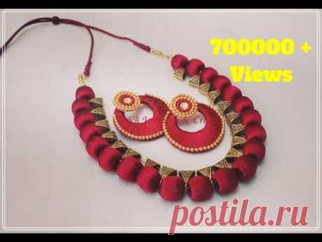How to make Silk Thread Bail Necklace at Home !!