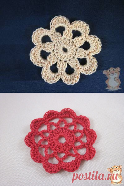Мастер класс по вязаному цветочку