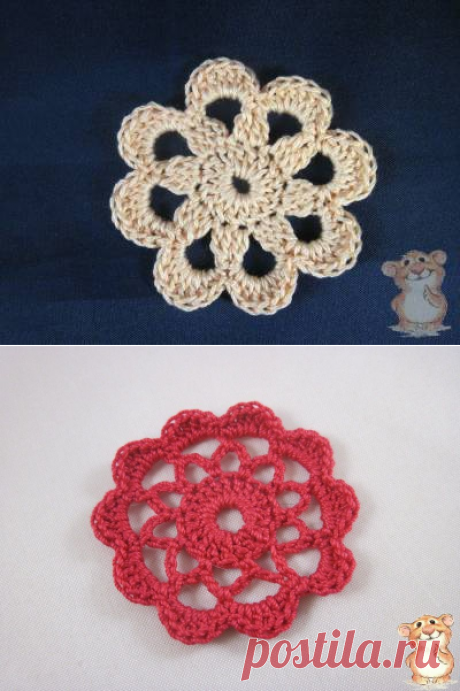Мастер класс по вязаному цветочку