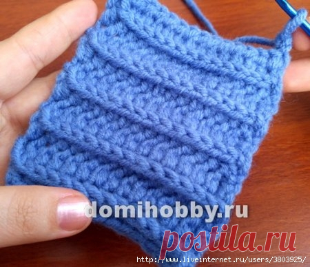 Узор крючком имитирующий резинку