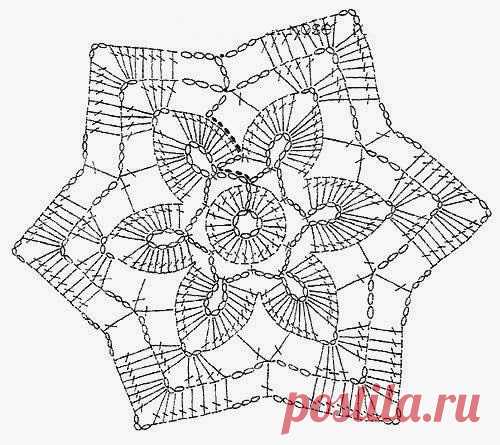 Шестиугольные мотивы крючком. Подборка схем