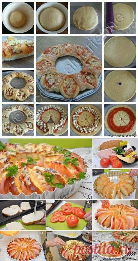 Пицца Корона и пирог из хлеба
